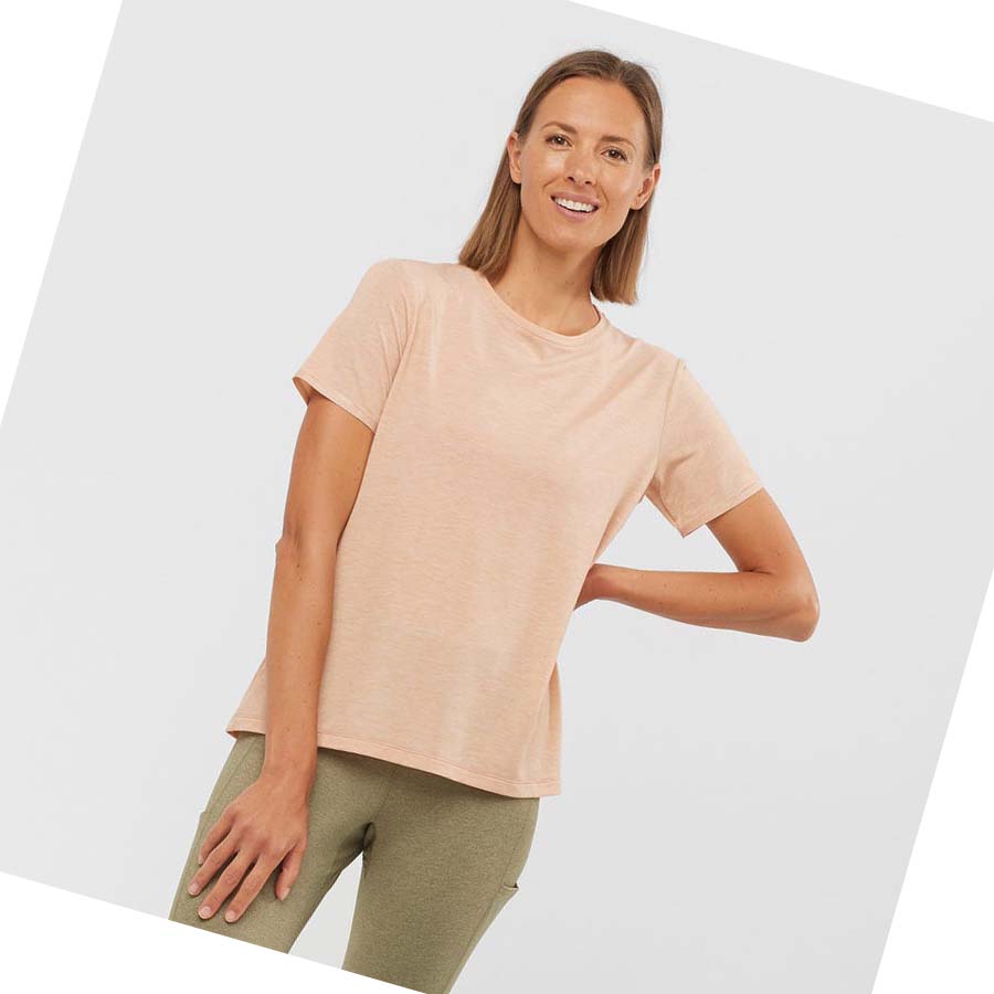 Camiseta Salomon ESSENTIAL TENCEL Mujer Beige | MX 2566HAP